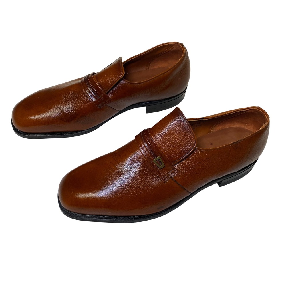 Iron Age Soft-Flex Brown Leather Slip‎ On Loafers Men's 13 C Oil Proof USA